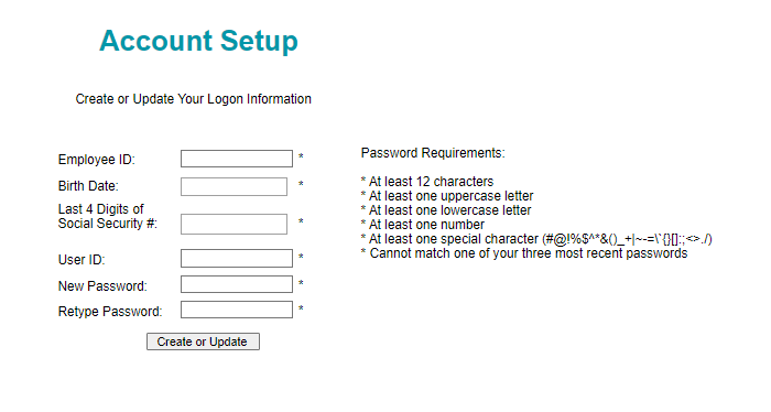 EWS Password Requirements